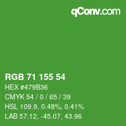 カラーコード: RGB 71 155 54 | qconv.com