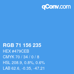 Farbcode: RGB 71 156 235 | qconv.com