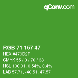 Color code: RGB 71 157 47 | qconv.com
