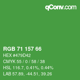 Color code: RGB 71 157 66 | qconv.com