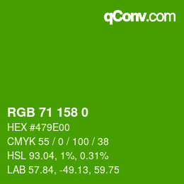 Color code: RGB 71 158 0 | qconv.com