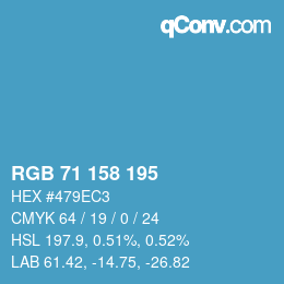 颜色代码: RGB 71 158 195 | qconv.com