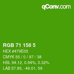 颜色代码: RGB 71 158 5 | qconv.com