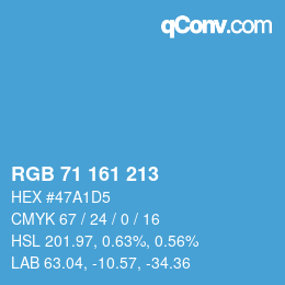 Color code: RGB 71 161 213 | qconv.com
