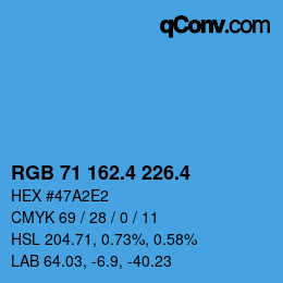 カラーコード: RGB 71 162.4 226.4 | qconv.com