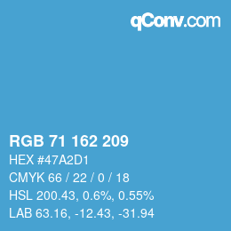 Color code: RGB 71 162 209 | qconv.com