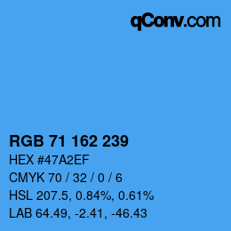 Color code: RGB 71 162 239 | qconv.com