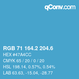 カラーコード: RGB 71 164.2 204.6 | qconv.com