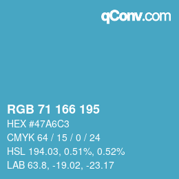 Color code: RGB 71 166 195 | qconv.com