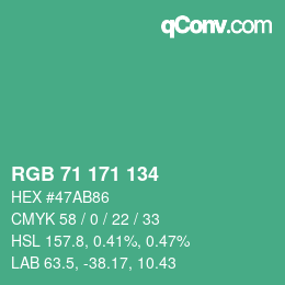 Color code: RGB 71 171 134 | qconv.com