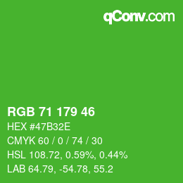 Color code: RGB 71 179 46 | qconv.com