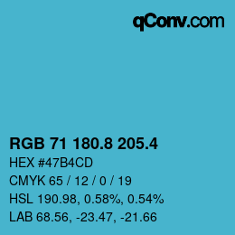 カラーコード: RGB 71 180.8 205.4 | qconv.com