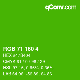 颜色代码: RGB 71 180 4 | qconv.com