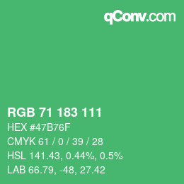 Code couleur: RGB 71 183 111 | qconv.com