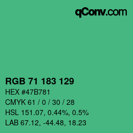カラーコード: RGB 71 183 129 | qconv.com