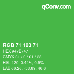 カラーコード: RGB 71 183 71 | qconv.com