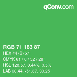 カラーコード: RGB 71 183 87 | qconv.com