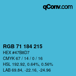 Color code: RGB 71 184 215 | qconv.com