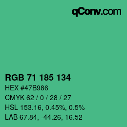 Color code: RGB 71 185 134 | qconv.com
