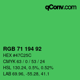 Farbcode: RGB 71 194 92 | qconv.com