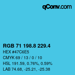 カラーコード: RGB 71 198.8 229.4 | qconv.com