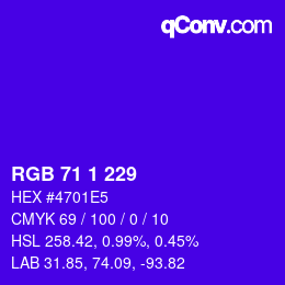 カラーコード: RGB 71 1 229 | qconv.com