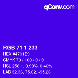 Color code: RGB 71 1 233 | qconv.com
