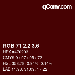 カラーコード: RGB 71 2.2 3.6 | qconv.com