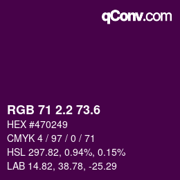 カラーコード: RGB 71 2.2 73.6 | qconv.com