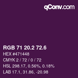 カラーコード: RGB 71 20.2 72.6 | qconv.com