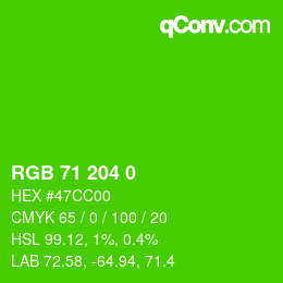 Color code: RGB 71 204 0 | qconv.com