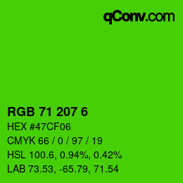 Color code: RGB 71 207 6 | qconv.com