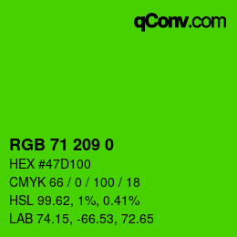 Color code: RGB 71 209 0 | qconv.com