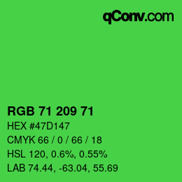 Color code: RGB 71 209 71 | qconv.com