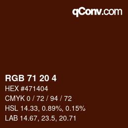 Color code: RGB 71 20 4 | qconv.com