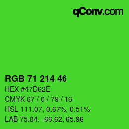 Código de color: RGB 71 214 46 | qconv.com