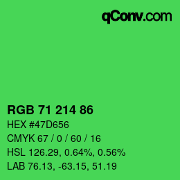 Color code: RGB 71 214 86 | qconv.com