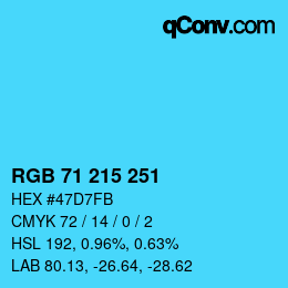 Color code: RGB 71 215 251 | qconv.com