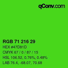 Color code: RGB 71 216 29 | qconv.com