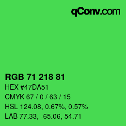 Color code: RGB 71 218 81 | qconv.com