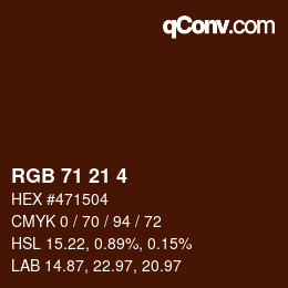Color code: RGB 71 21 4 | qconv.com