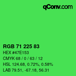 Farbcode: RGB 71 225 83 | qconv.com