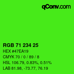 Color code: RGB 71 234 25 | qconv.com
