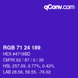 Color code: RGB 71 24 189 | qconv.com