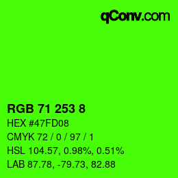 颜色代码: RGB 71 253 8 | qconv.com