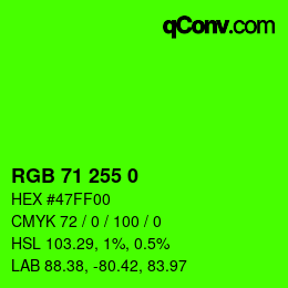 颜色代码: RGB 71 255 0 | qconv.com