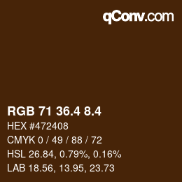 カラーコード: RGB 71 36.4 8.4 | qconv.com