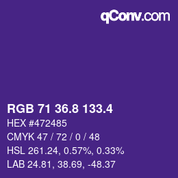 カラーコード: RGB 71 36.8 133.4 | qconv.com