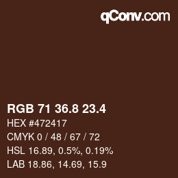 カラーコード: RGB 71 36.8 23.4 | qconv.com