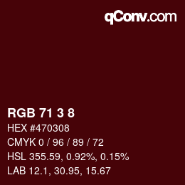 Color code: RGB 71 3 8 | qconv.com
